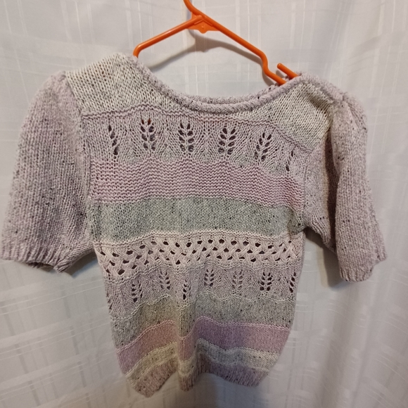 Country craft silk and angora blend mixed knit sweater size large - Picture 3 of 8